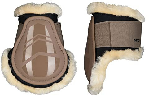 HORZE Windsor Streichkappen mit Kunstfellfutter, Braun, F