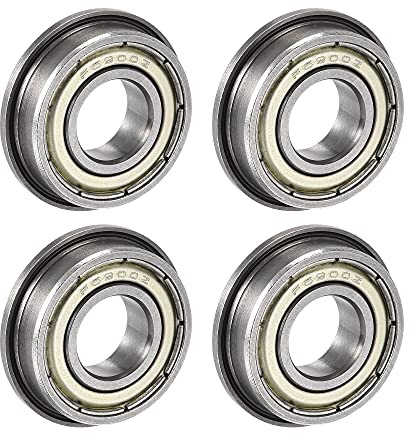 sourcing map 4 Stück F6900-ZZ Flansch Kugellager 10x22x6mm Doppel Metall geschirmt (GCr15) Chrom Stahl Lager