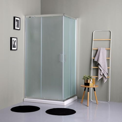 KIAMAMI VALENTINA Rechteckige Duschabtrennung 120x70 cm satiniert, Aluminiumprofile und Schiebeöffnung | Giada