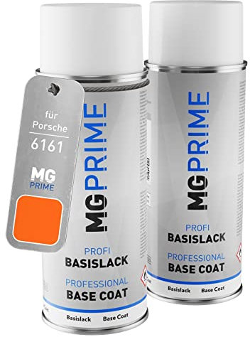 MG PRIME Autolack Sprühdosen für Porsche 6161 Gulf Orange Grundlack Basislack Spraydose 400ml