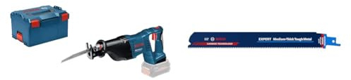 Bosch Professional GSA 18 V - LI Cordless Sabre Saw (Without Battery and Charger) + 1 Expert ‘Medium-Thick Tough Metal’ S 1155 HHM Reciprocating Saw Blade (Tough and Stainless Steel Sheets, 225 mm)