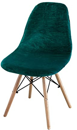 FANSU Luxus Samt Schalenstuhl Bezug Stuhlhussen 1/2/4/6er Set Strech Stuhlbezug Esszimmerstühle Bezug Abnehmbar Waschbar Stuhlbezüge Küchenstühle Husse für Wohnzimmer Büro (Dunkelgrün,6 Stück)