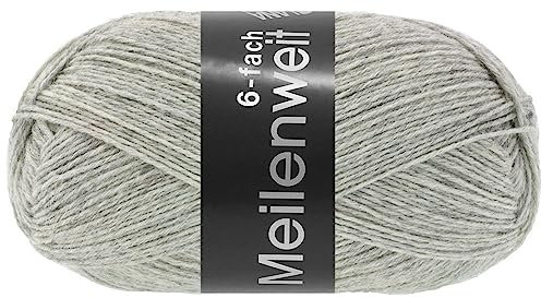 LANA GROSSA Meilenweit 6-fach 150 | 6-fädiger Sockenklassiker, waschmaschinenfest | Handstrickgarn 80% Schurwolle & 20% Polyamid | 150g Wolle zum Stricken & Häkeln | 390m Garn FB9244