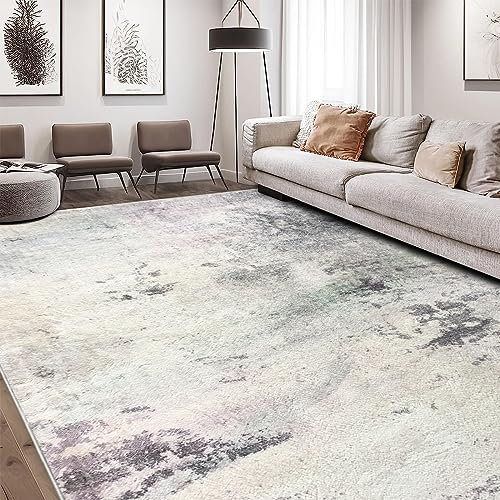 ASIinnsy Teppich Wohnzimmer Schlafzimmer Kurzflor Teppiche Modern rutschfest Weich Teppich Groß (Grau/Multi, 200 x 250 cm)