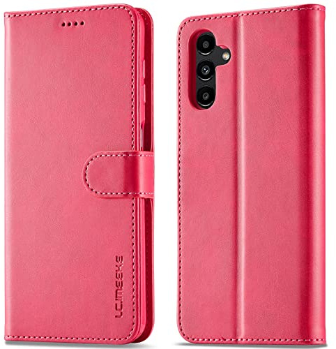 WAURZ Coque pour Samsung Galaxy A34 5G Portefeuille,Rose | Etui Antichoc en Cuir Pochette à Rabat Clapet, Housse avec Porte Carte Fermeture Magnétique Étui Protection Case Flip Cover