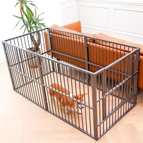 Dog Playpen - 32 Height Dog Pen, Heavy Duty Puppy Pen with Door, Safe & Sturdy, Easy Assemble for Indoor/Outdoor Pet Playpen