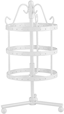 3Colors 3Tiers 72Holes Girevole Organizzatore per Orecchini Espositore Porta Gioielli in Metallo