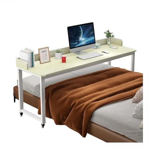 Überbetttisch Überbetttisch für Queen-Size-Bett, Tisch über dem Bett, mobiler Laptop-Wagen, Computertisch mit Rollen für Zuhause/Krankenhaus (Size : 180x60x80cm)