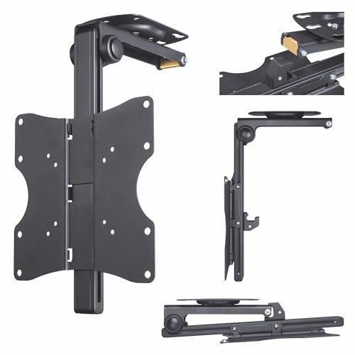Hama TV Deckenhalterung, höhenverstellbar, klappbar, 19-46 Zoll | TV Deckenhalterung schwarz, schwenkbar, neigbar, ideal für Schrägen, VESA 75x75 bis VESA 200x200, mit fischer-Dübeln