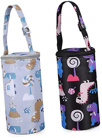 EXCEART Flaschen Isoliertasche 2 Stück Für Muttermilch Mit Cartoon Muster Oxford Stoff Und Baumwollisolierung Geeignet Für Kinderwagen Und Rucksackbefestigung