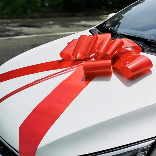 Ainmto Schleife Große für Auto,Autoschleife Riesige(76cm),Auto Schleife Rot,Geschenkschleife XXL für Party und Auto Deko
