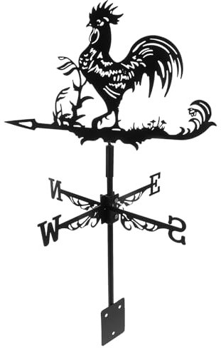 Segnavento in Ferro a Forma di, Vintage, con indicatore di direzione del, banderuola in Metallo, per Esterni, Giardino, tettoie, Paddock Cortile, Fattoria, banderuole meteorologiche (Nero)