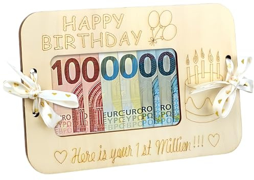 Original Regalo Dinero Tarjeta Madera sobre para Regalar Dinero Regalo