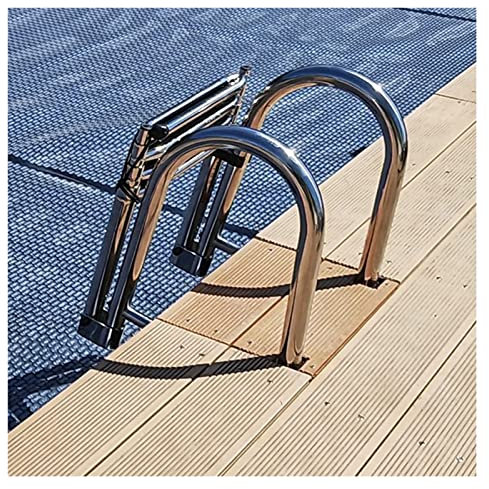 Deck Ladders for Docks, 4 Step Folding Telescoping Rear Pontoon Entry Boat Ladder with Inboard Handrail for Swim Pool Fishing Boat Marine (Color : 5cm/2in Wide Steps)