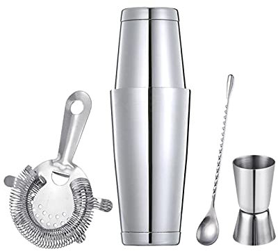 YYBDENL Mezclador de Vino Acero Coctelera de Plata Acero Camarero Kit de Boston Bar Shaker Shaker Martini Perfecto for Combinar Margarita, Manhattan Coctelera