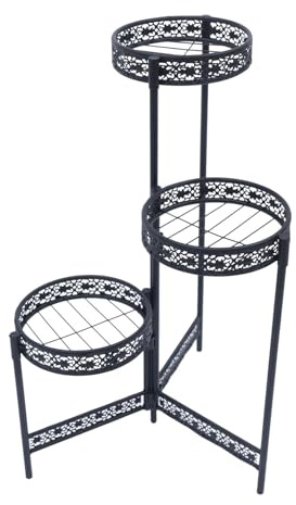Aangeebone Metall Blumenregal Blumentreppe 3 Regale Pflanzenständer Blumentopfständer,für Heimdekoration, Wohnzimmer, Cafés, Bars, Hotels