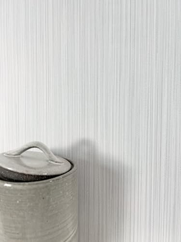 NEWROOM Papier peint Gris Couleur Unie Intissé - Moderne Gris Clair Structure Bandes Couleur Unie