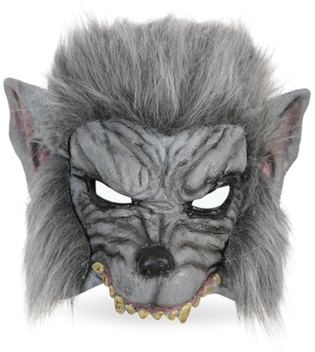 FRIES Halbmaske Werwolf – Bedrohlicher Look für Halloween und Kostümpartys