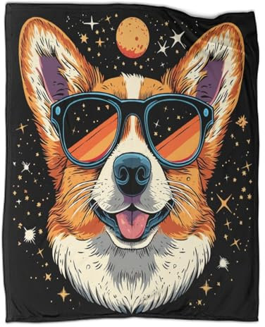Hund Kuscheldecke 40x50inch(100x130cm),weich & Warm,extra Flauschig Als Sofadecke Cartoon Wohndecke Yogadecke Tagesdecke,Plüsch Sofaüberwurf