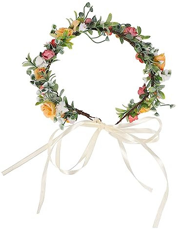 Healvian 1stück Blumenkranz Für Damen Künstliche Blumenhaarbänder Farbenfrohe Haarreifen Für Hochzeiten Festivals Und Partys Leicht Und Bequem Attraktives Accessoire Für Besondere