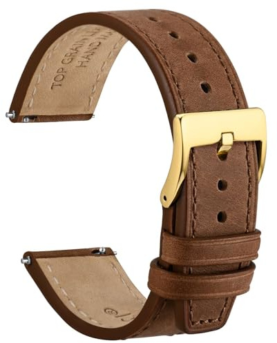 WOCCI Elite Uhrenarmband, Top Grain Leder, Schnellverschluss, Bandbreite 18mm 20mm 22mm