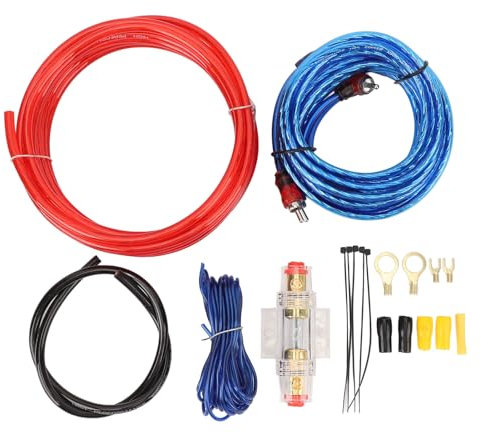 Car Amplifier Wiring Kit,Car Audio Cable Set,Amplifier Installation Kit,10 Gauge,14.76ft with 60A for Car Radio Subwoofers
