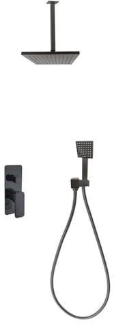 Conjunto Monomando De Ducha Empotrado 2 Vías Negro - (D21RP46BL)