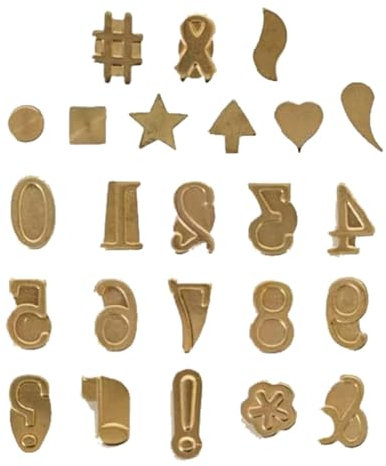 Letter Wood Burning Tip Kits - Pure Copper Stamping Set, Hot Stamp Tool Marking Kit | Alphabet Number Symbol Soldering Template Caller, pla