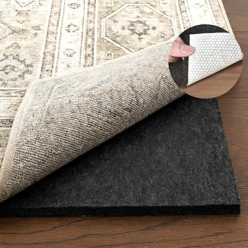 Deep Dream 1/4 Thick Felt and Natural Rubber Backing Rug Pad - Non Slip Carpet Gripper for 9 x 12 Ft Area Rugs - Protective Cushioned Pads for All Floors