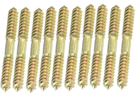 Hanger Bolts, 10 Stück M10 Stockschraube Doppelseitige Schrauben, Schrauben Bolzen für Möbel