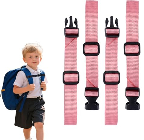 ROOMHUAWAY 2 Stück Rosa Brustgurt Rucksack, Verstellbarer Brustgurt Rucksack mit Schnallen und Verschlüssen, Schnellverschluss Strapazierfähiger Rucksackriemen für Rucksäcke und Erwachsene