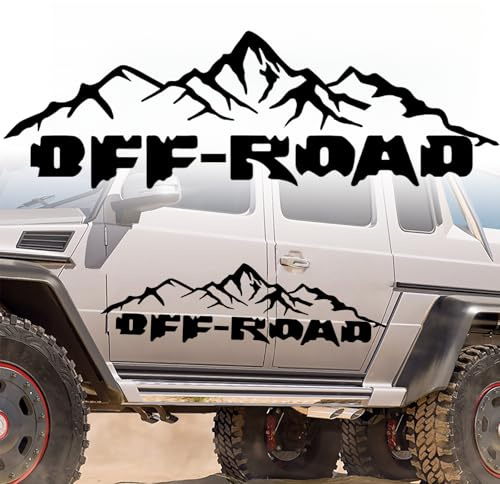 Berg Autoaufkleber Universal Auto Motorhaube Dekoration Aufkleber Vinyl Wasserdicht Dekoration Aufkleber für SUV Geländewagen Wohnmobil Karosserie Seitentür Kofferraum, Schwarz (100 x 28 cm)