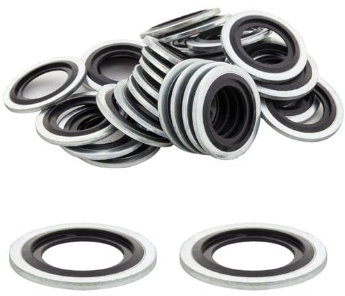 Juntas de tapón de drenaje de aceite, Lote de 20 tornillos de drenaje de aceite, anillo de sellado, OEM 110265505R, 6079970345, 8200641648, 3121867, 7700266044 Compatibles con Captur Clio Laguna