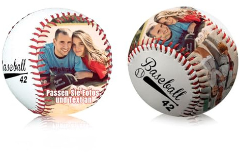 Personalisierter Baseball mit Foto, Leder-Baseball mit individuellem Text | anpassbarer Gedenk-Displayball, Vatertag, Valentinstag, oder Ruhestandsgeschenk, für Trainer-Spieler