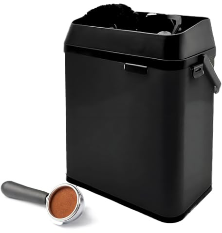 GESAIDES Nettoyeur de Porte-Filtre électrique - Machine de Nettoyage Automatique du Marc de Café - Boîte de Frappe pour Café Expresso - Aspirateur de Rondelles Expresso,Black