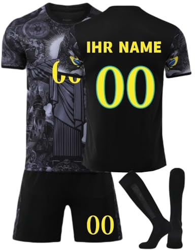 Generisch Fussball Trikot Kinder Set 2025 2026 Personalisiert drucken Eigenem Namen Nummer mit Shorts und Socken Football Training Erwachsene und Jungen Tshirts Sets Fußballgeschenk