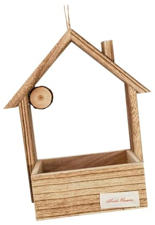 Gcljlmy Vogelhäuschen aus Holz zum Aufhängen, wetterfester Futterbehälter für Vögel mit Sitzstange für Papageien, Aras, Kardinäle, Blaumeisen (Style B)