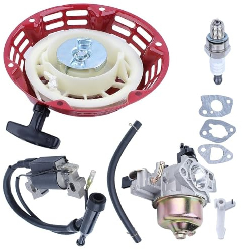Filtre À Air Carburant Bobine D'allumage Carburateur pour GX160 pour GX200 5,5hp 6,5hp, Joint De Démarreur À Traction, Kit De Bougies D'allumage pour Moteur De Tondeuse À Gazon
