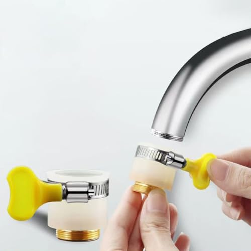 Helilyco 22 mm Metall-Schlauchadapter für Küchen- und Badezimmerarmaturen, universeller 4-Punkt-Grobzahnverbinder für Gartenschlauch und Leitungswasserwerkzeuge