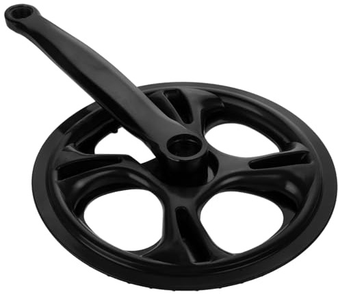 Homoyoyo Single Speed 42 Tooth Taper Crankset with Chain Cover Bicycle Crank Arm Set Compatible for Mountain Bikes and General Cycling Drivetrain Components