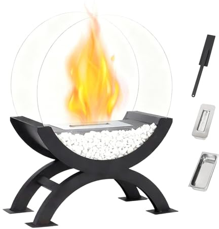 Calentador de llama chimenea mesa - portátil, reutilizable, desmontable, llama giratoria, duradero, resistente, multifunción, fácil de usar, elegante | para jardín, terraza, hogar, interior, exterior,
