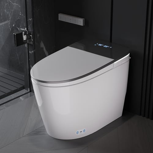 DeerValley Smart Toilet with Bidet Built in, Voice Control, Spa Wash, Auto Open/Close, Pump Assisted, Water Filter, Foam Shield, Dryer, Deodorization, ADA Height Japanese One-Piece Toilet for Bathroom