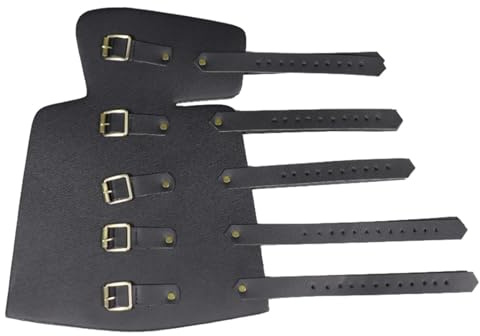 Bågskytt handledsskena, läder, karpaltunnelbandage, renässans, kostymtillbehör för män, cosplay, jakt, skytte, utomhussporter (svart/)