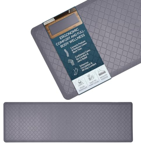 Crystals Anti Fatigue Kitchen Mat Non Slip Cushioned Standing Floor Mat Waterproof Heavy Duty Comfort Foam Mat for Kitchen Office Laundry Room Standing Desk (Large)