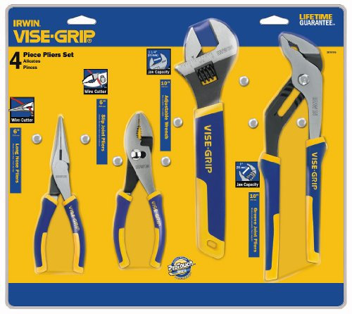 IRWIN Vise-Grip Zangen- und Schraubenschlüssel-Set, 4-teilig (2078705), Blau