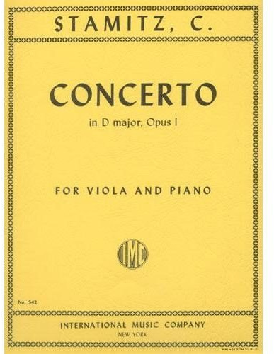 Stamitz - Concerto In D Major Op. 1. For Viola and Piano. Edited by Meyer. by International