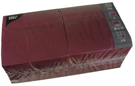 PAPSTAR Servietten, 330 x 330 mm, 3lagig, bordeaux 12494