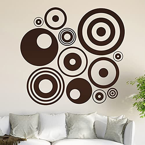 Retro Ringe Wandtattoo in 6 Größen - Wandaufkleber Wall Sticker - Dekoration, Küche, Wohnzimmer, Schlafzimmer, Badezimmer