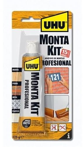 Productos Imedio (F) - Adhesivo Montaje Uhu Monta Kit Profesional Beige Tubo 125Gr