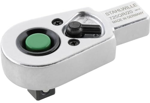 STAHLWILLE 725QR/20 l 1/2“ QR Einsteck-Ratsche l 14 x 18 mm Aufnahme zum Einstecken in Drehmomentschlüssel l kompakte Bauform l Made in Germany